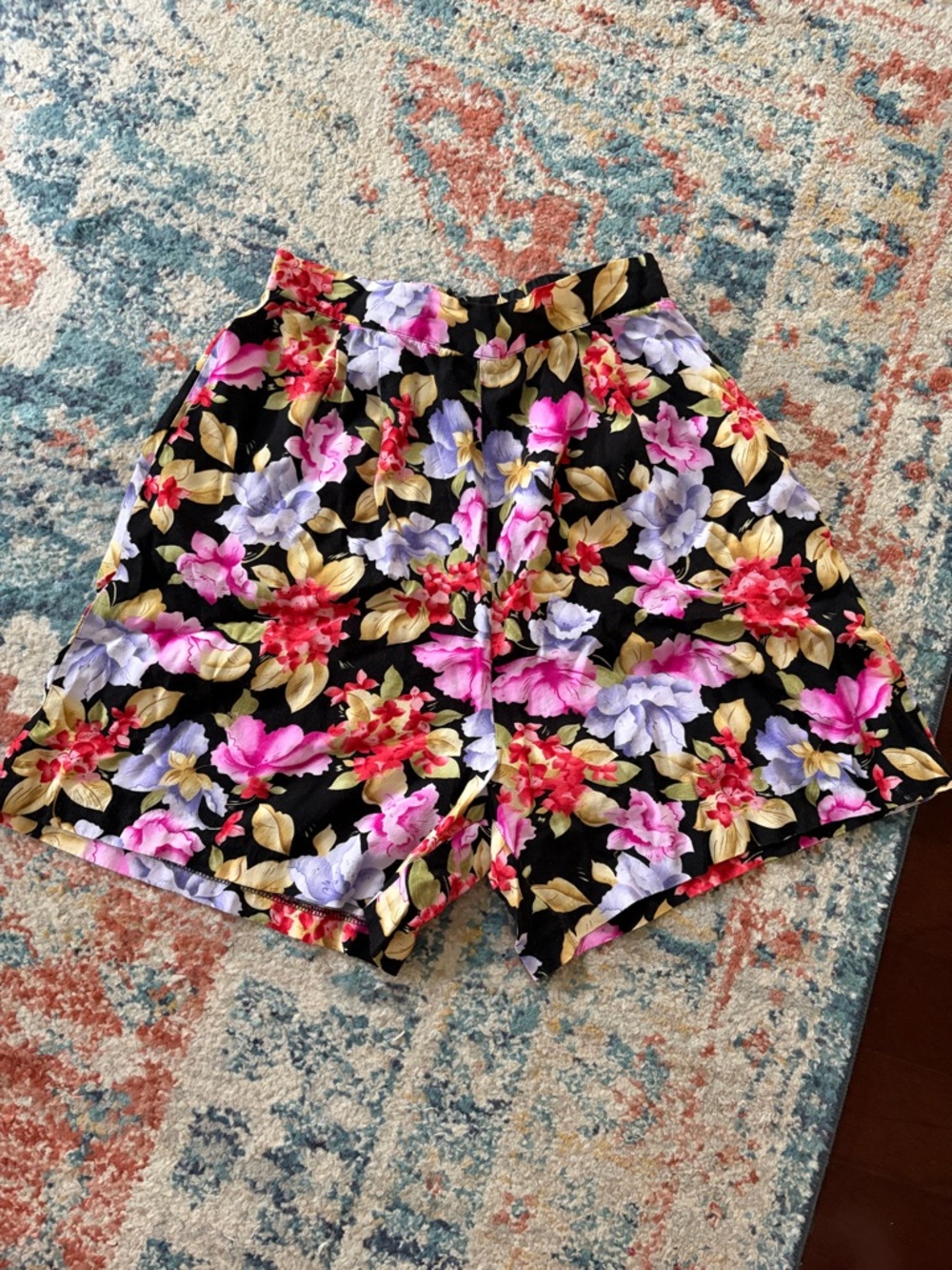 Vintage Floral High-Waist Shorts